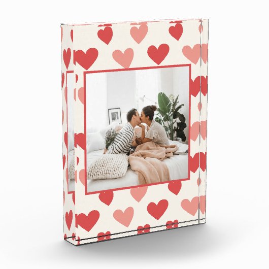 Personalized Valentine Photo Heart Acrylic Block Fotoblokken (Links)