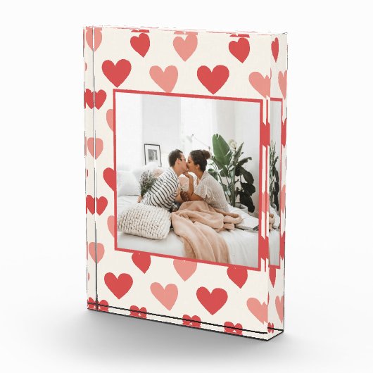 Personalized Valentine Photo Heart Acrylic Block Fotoblokken (Rechts)