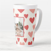Personalized Valentine Photo Heart Latte Mug Latte Mok (Rechterhoek)