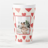 Personalized Valentine Photo Heart Latte Mug Latte Mok (Voorkant)