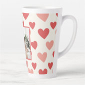 Personalized Valentine Photo Heart Latte Mug Latte Mok (Rechts)