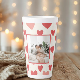 Personalized Valentine Photo Heart Latte Mug Mok