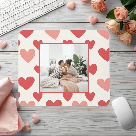 Personalized Valentine Photo Heart Mouse Pad Muismat