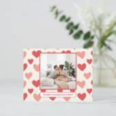Personalized Valentine Photo Heart Postcard Briefkaart (Staand voorkant)