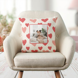 Personalized Valentine Photo Heart Throw Pillow Kussen