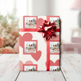 Personalized Valentine Photo Heart Wrapping Paper Cadeaupapier