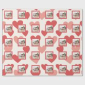 Personalized Valentine Photo Heart Wrapping Paper Cadeaupapier (Vlak)