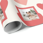 Personalized Valentine Photo Heart Wrapping Paper Cadeaupapier (Rol Hoek)