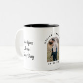 Personalized Valentine Photo Mug for Couples Tweekleurige Koffiemok (Voorkant links)