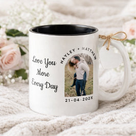 Personalized Valentine Photo Mug Tweekleurige Koffiemok
