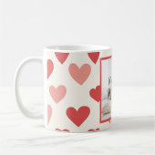Personalized Valentine Photo Mug with Red Hearts Koffiemok (Links)