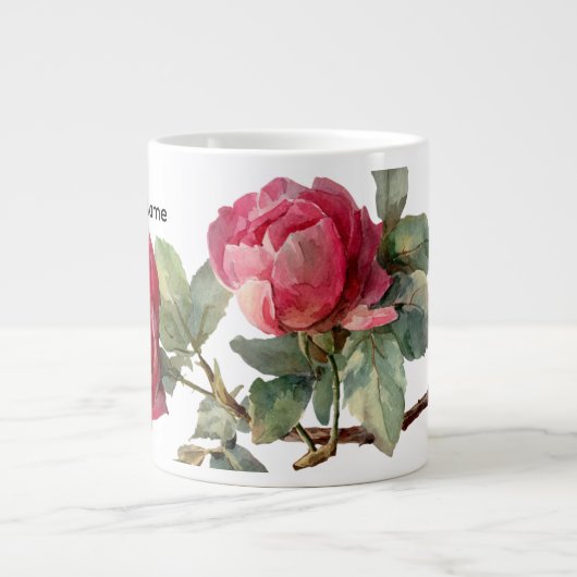 Personalized Valentine Rose Specialty Mug  Grote Koffiekop (Voorkant)