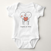 Personalized Valentine’s Couple Baby Bodysuit (Voorkant)