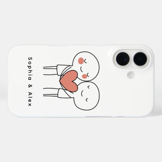 Personalized Valentine’s Couple Matching  Case-Mate iPhone Case (Achterkant (horizontaal))
