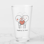 Personalized Valentine’s Couple Matching Glass Cup Glas (Achterkant)