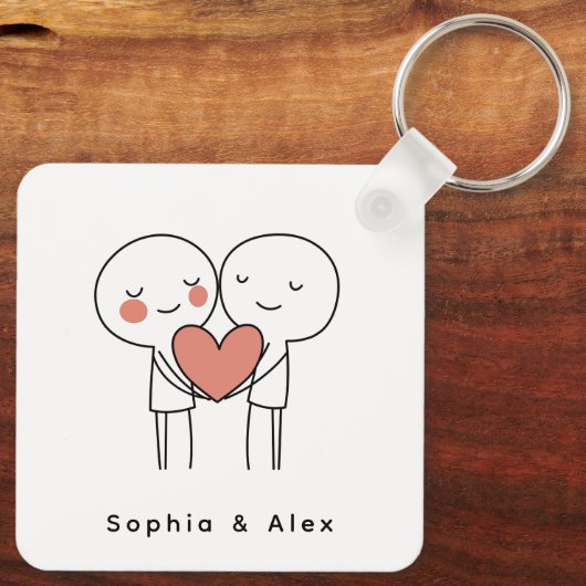 Personalized Valentine’s Couple Matching Keychain (Achterkant)