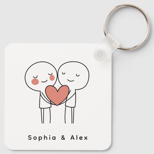 Personalized Valentine’s Couple Matching Keychain (Achterkant)