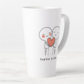 Personalized Valentine’s Couple Matching Latte Mug Latte Mok (Rechterhoek)
