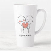 Personalized Valentine’s Couple Matching Latte Mug Latte Mok (Rechts)