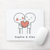 Personalized Valentine’s Couple Matching Mouse Pad Muismat (Met muis)