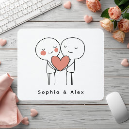Personalized Valentine’s Couple Matching Mouse Pad Muismat