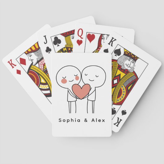 Personalized Valentine’s Couple Matching Pokerkaarten (Achterkant)