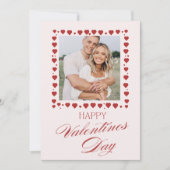 Personalized Valentine’s Day Card with Photo pink Feestdagenkaart (Voorkant)