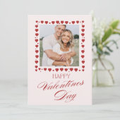 Personalized Valentine’s Day Card with Photo pink Feestdagenkaart (Staand voorkant)