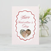 Personalized Valentine’s Day Card with Photo pink Feestdagenkaart (Staand voorkant)
