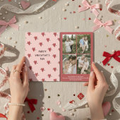 Personalized Valentine’s Day Card with Photo pink Feestdagenkaart