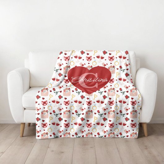 Personalized Valentine’s Day Fleece Blanket