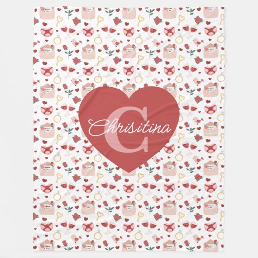 Personalized Valentine’s Day Fleece Blanket (Voorkant)