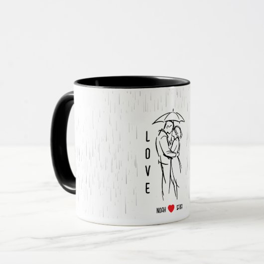 Personalized Valentine’s Day Mug with Custom Names Mok (Voorkant links)