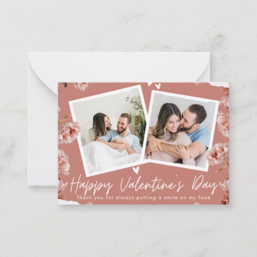 Personalized Valentine’s Day Photo Card | Custom C Notitiekaartje (Voorkant)