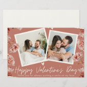 Personalized Valentine’s Day Photo Card | Romantic Briefpapier (Voorkant / Achterkant)