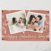 Personalized Valentine’s Day Photo Card | Romantic Briefpapier (Voorkant)
