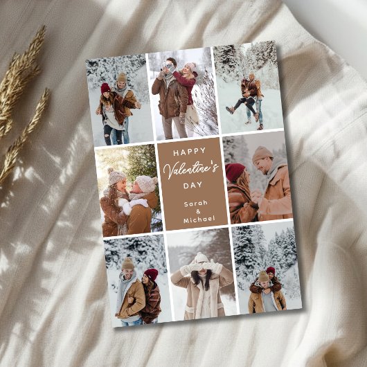 Personalized Valentine’s Day Photo Collage Card Feestdagenkaart