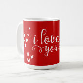 Personalized Valentine’s Day Red Heart I Love You Koffiemok (Voorkant links)