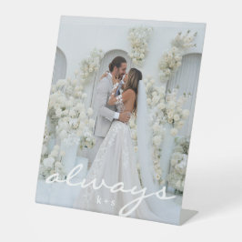 Personalized Valentine’s Day Romantic Photo  Reclamebord Met Voetstuk