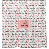 Personalized Valentine Shower Curtain Pink Black   Douchegordijn (Voorkant)