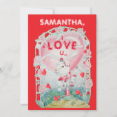 Personalized Valentine's Day Bunny Love Card Feestdagenkaart (Voorkant)