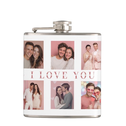 Personalized Valentine's Day Flask | Custom Photos Heupfles (Voorkant)
