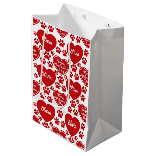 Personalized Valentine's Day Gift Bag Medium Cadeauzakje (Voorkant Gekanteld)