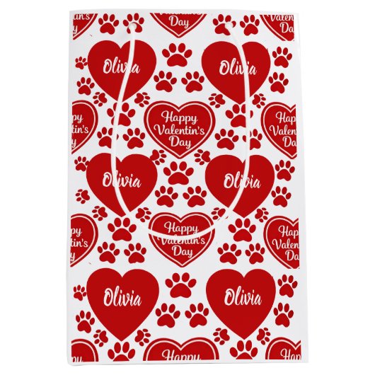Personalized Valentine's Day Gift Bag  Medium Cadeauzakje (Voorkant)