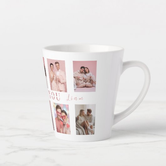 Personalized Valentine's Day Latte Mug Photos Latte Mok (Rechts)
