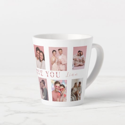 Personalized Valentine's Day Latte Mug Photos Mok (Rechterhoek)