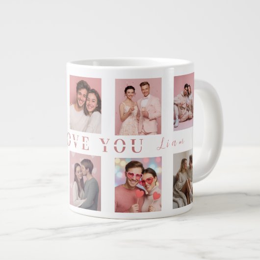Personalized Valentine's Day Mug | Custom Photos Grote Koffiekop (Voorkant rechts)