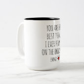 Personalized Valentines Day Mug Funny Gift For Him Tweekleurige Koffiemok (Voorkant links)