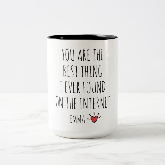 Personalized Valentines Day Mug Funny Gift For Him Tweekleurige Koffiemok (Center)