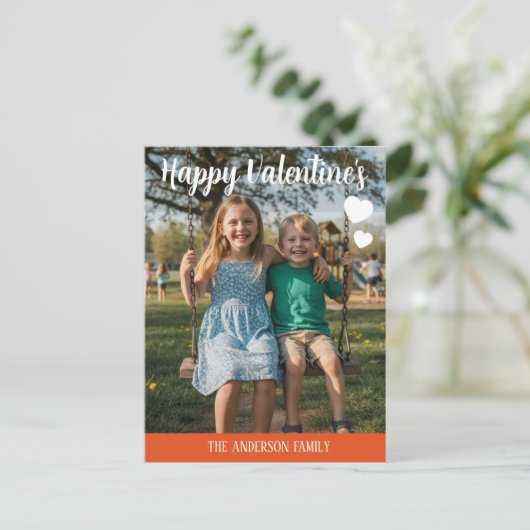 Personalized Valentines Day Photo Briefkaart (Staand voorkant)